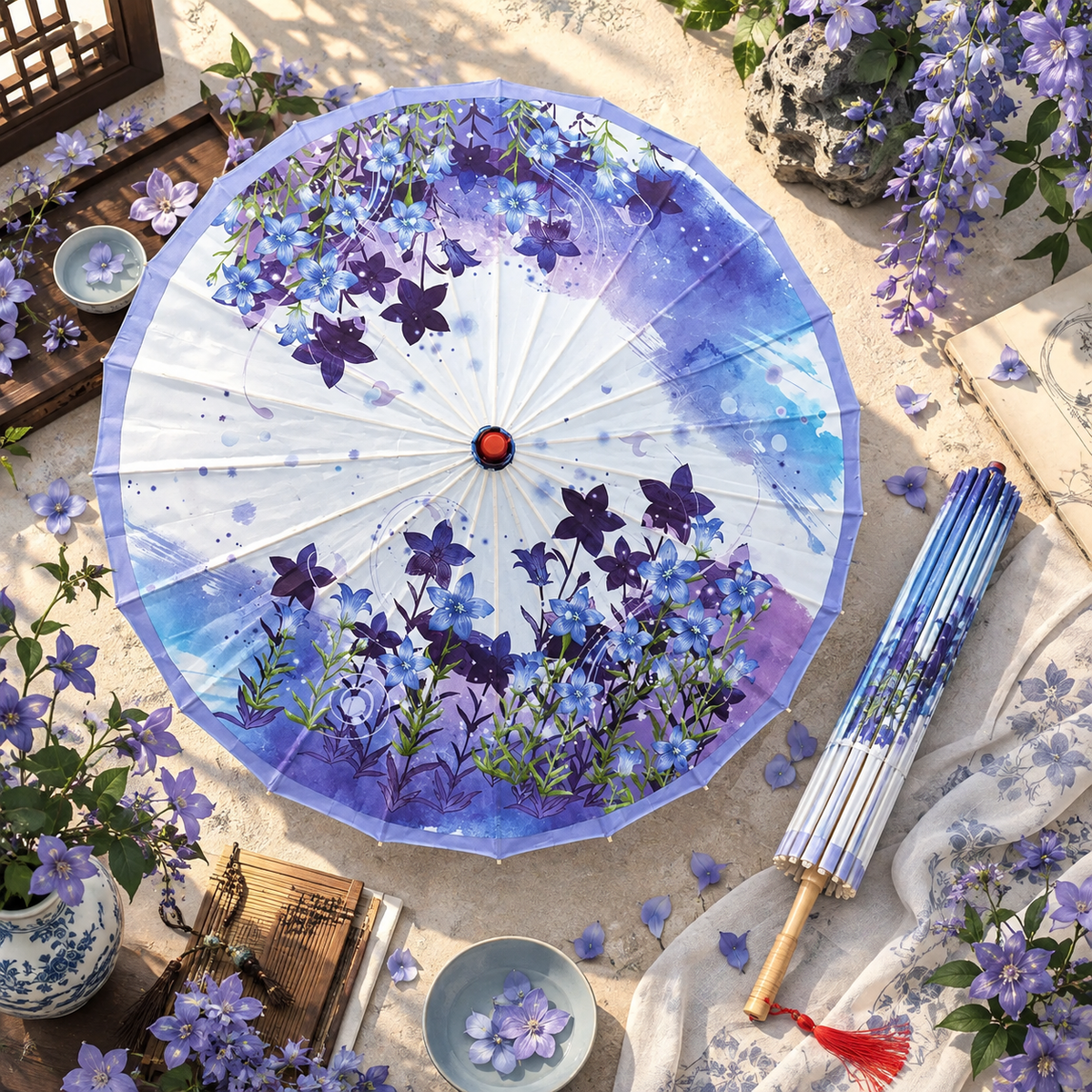 LunchMuse Artisan Silk Parasol