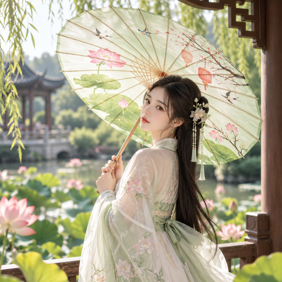 LunchMuse Serenity Bamboo Parasol